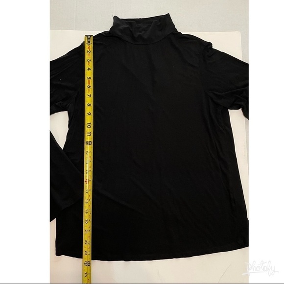 Michael Stars Black Mock Neck Keyhole Back Bell Sleeve Shirt OS - (Medium) - Picture 6 of 6